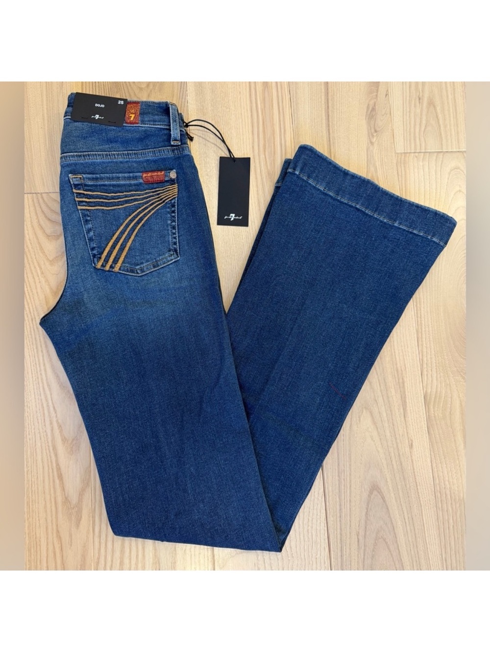 7 For All Mankind Dojo Original Jeans Women's Flare Leg Trousers NWT Size 25